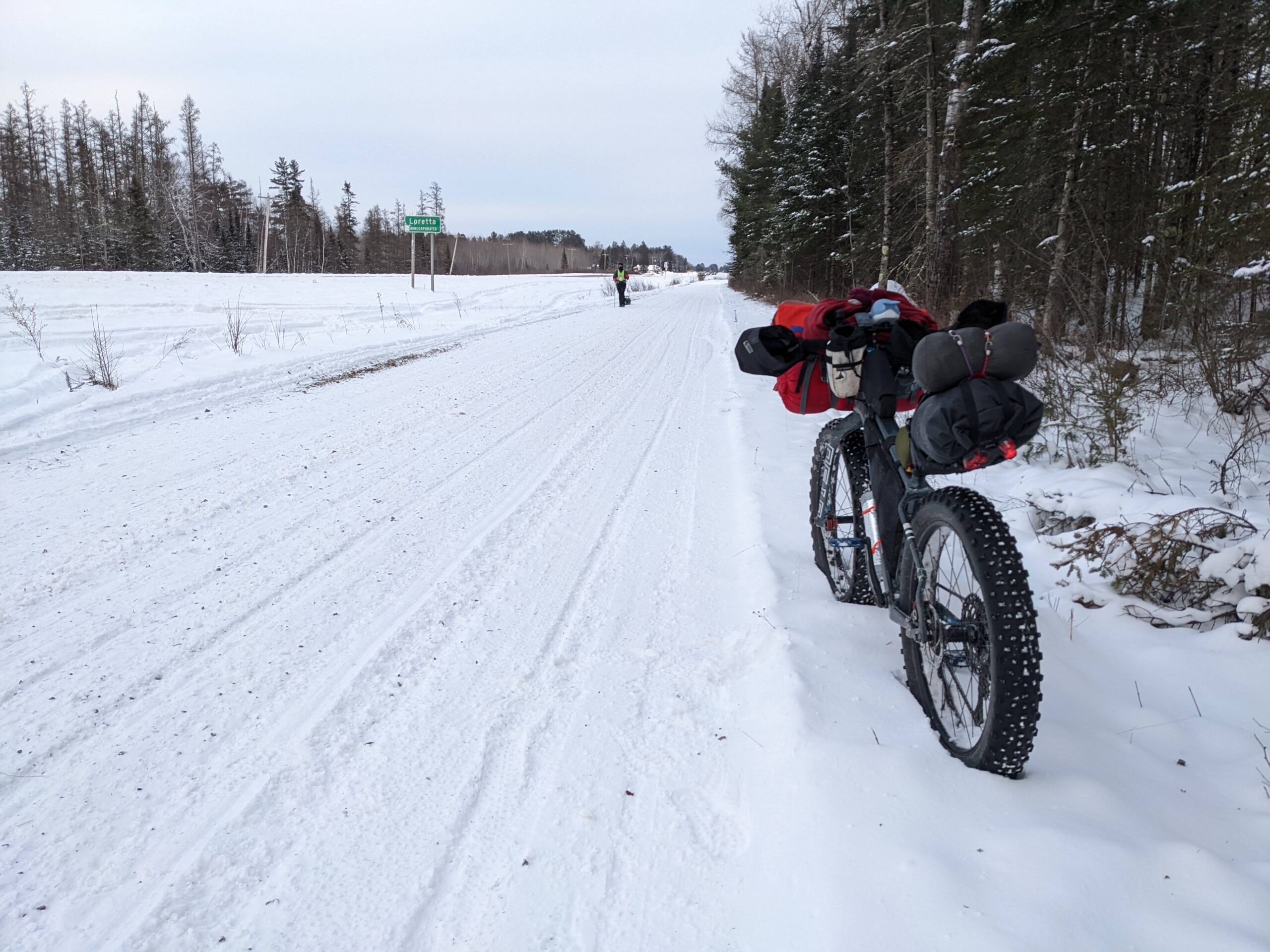 Amanda Harvey rides her Otso Cycles Voytek at the Tuscobia Winter Ultra Race in Wisconsin.