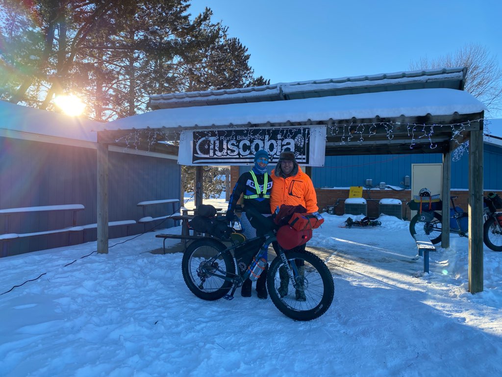 Amanda Harvey rides her Otso Cycles Voytek at the Tuscobia Winter Ultra Race in Wisconsin.