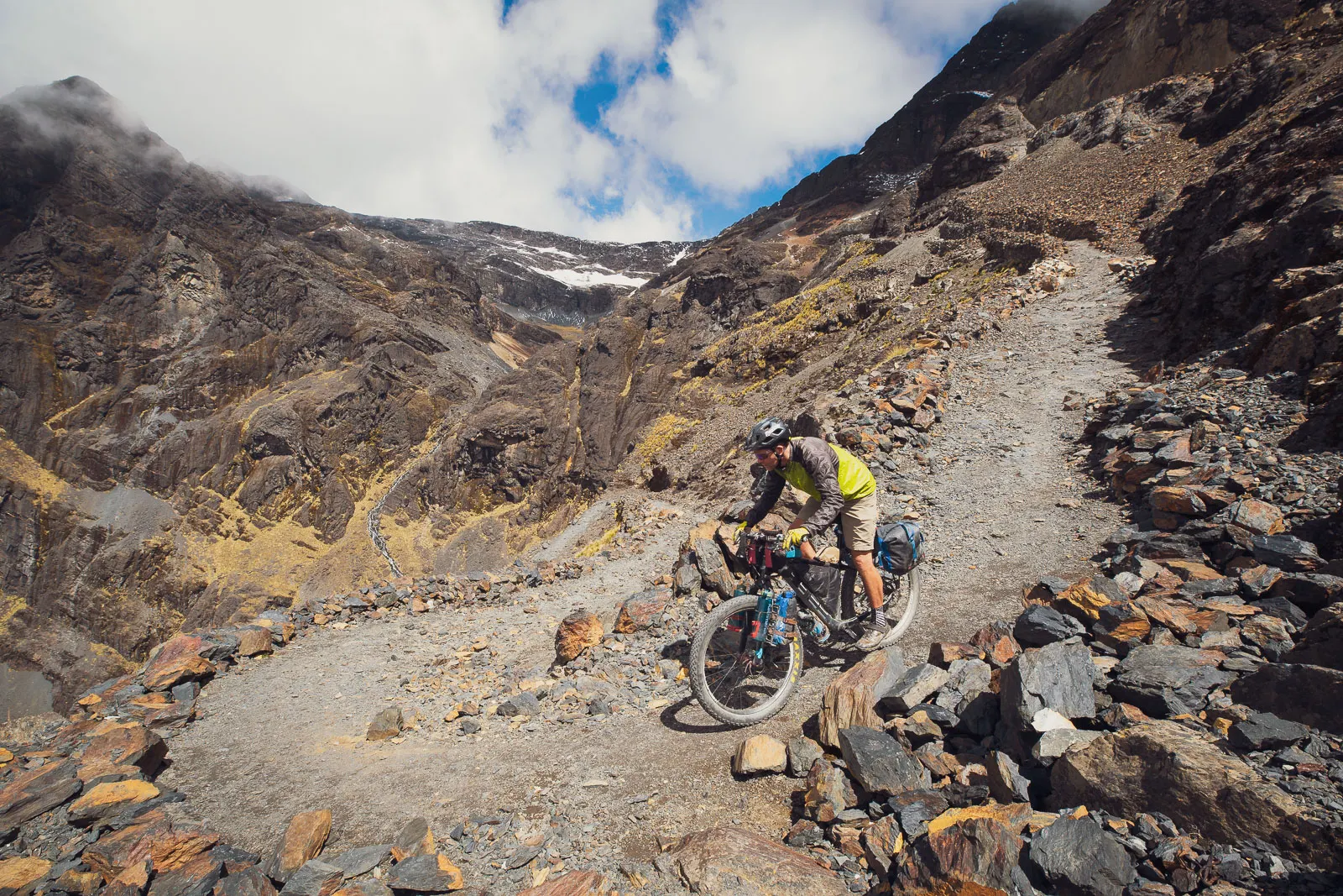 Hana Black and Mark Watson ride their Otso Cycles Voytek bikes on a long distance bikepacking trip in South America.